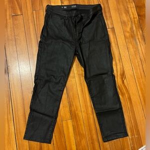 a.n.a High-Rise Straight Black Jeans “leather look”